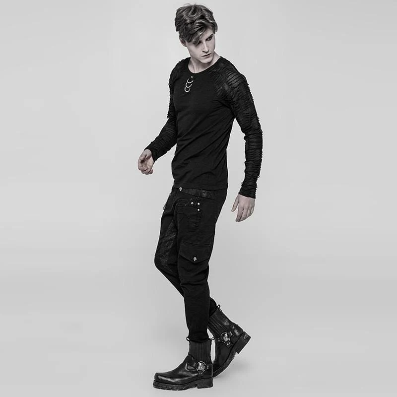 Distressed Sleeved Punk T-Shirt für Herren