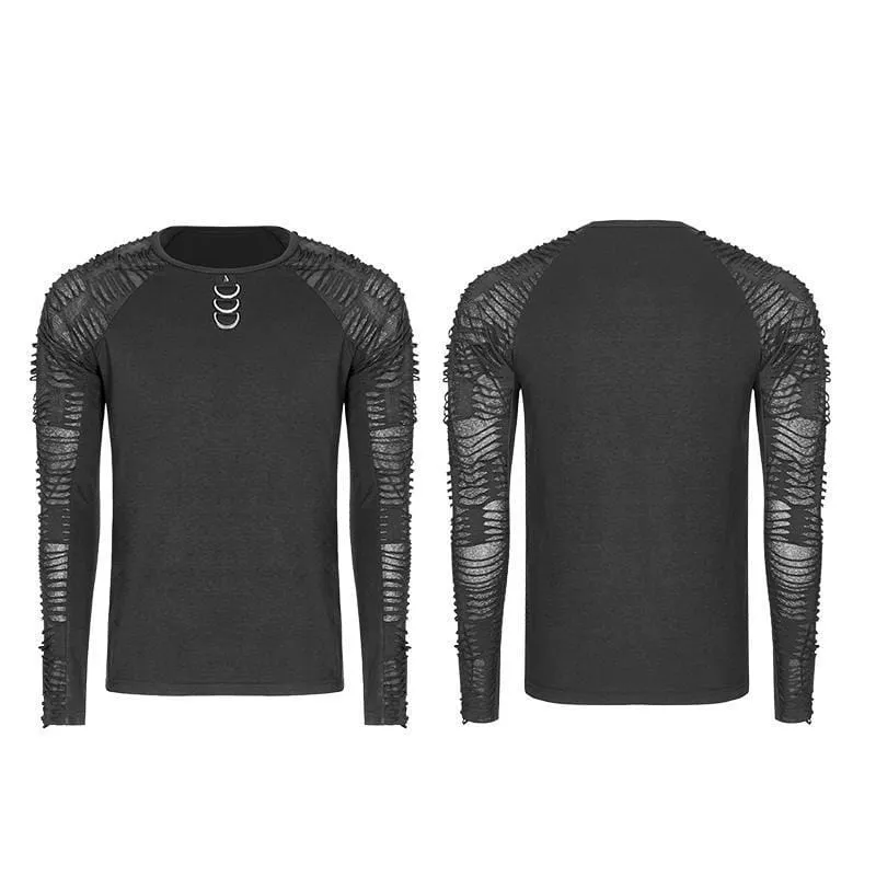 Distressed Sleeved Punk T-Shirt für Herren