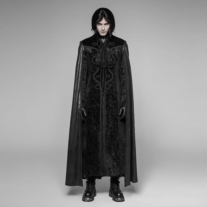 Herren Goth Long Cape Mantel