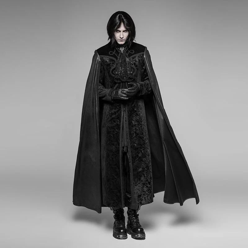 Herren Goth Long Cape Mantel