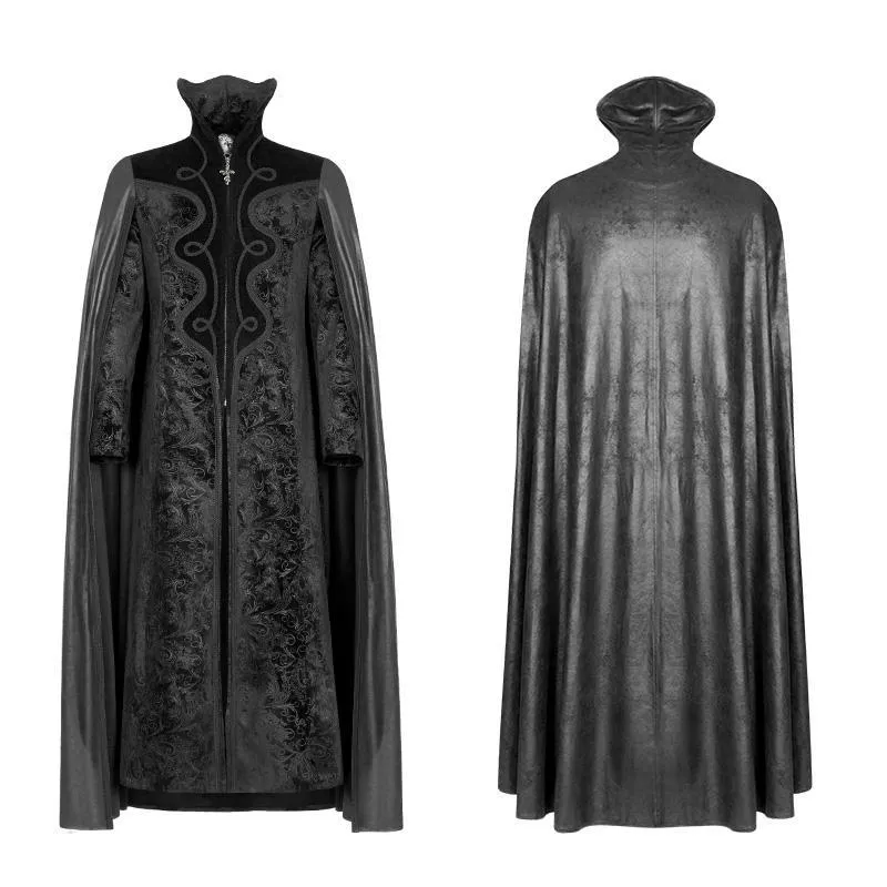 Herren Goth Long Cape Mantel