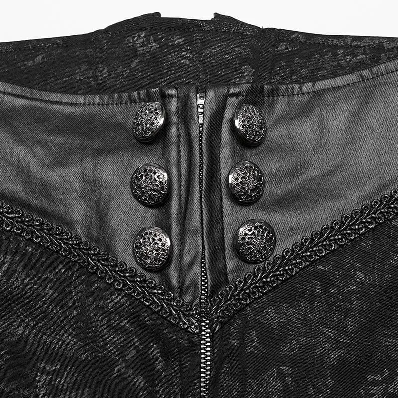 Herren Hose aus Kunstleder und Jacquard Goth