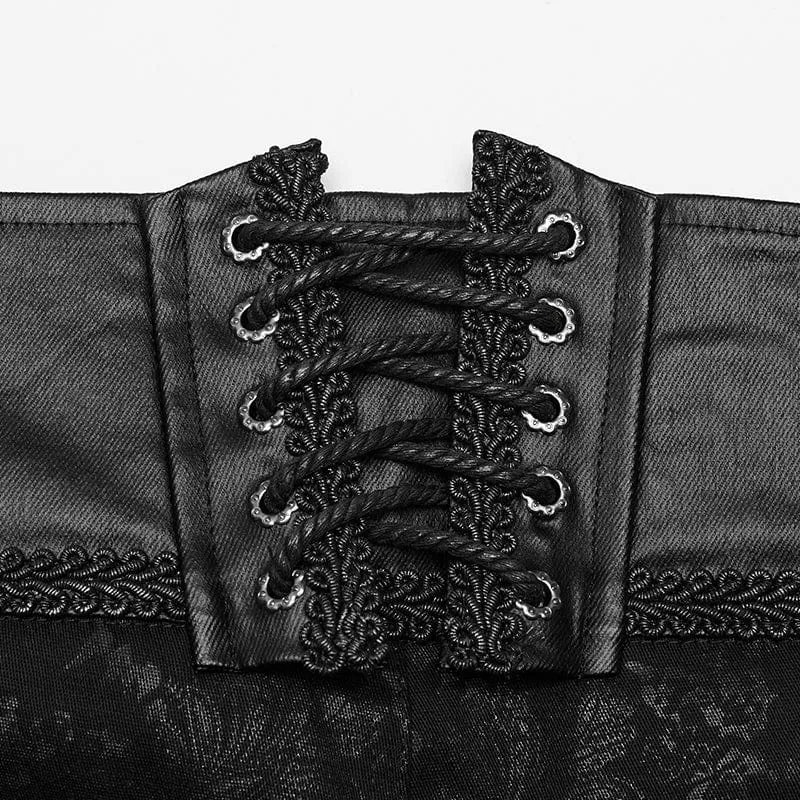 Herren Hose aus Kunstleder und Jacquard Goth