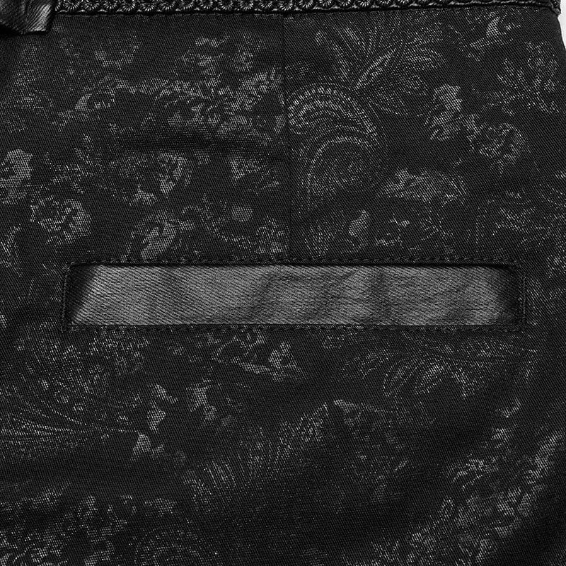 Herren Hose aus Kunstleder und Jacquard Goth