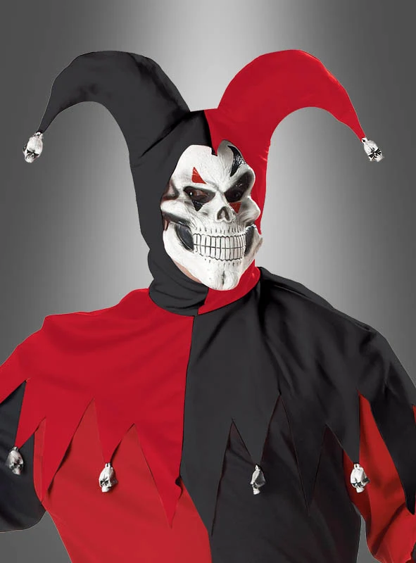 XXL Halloween Jester Kostüm schwarz-rot