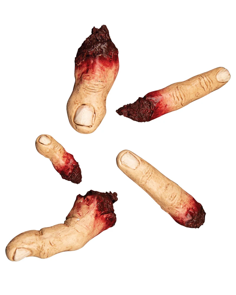 Fünf blutige realistische Finger als Set