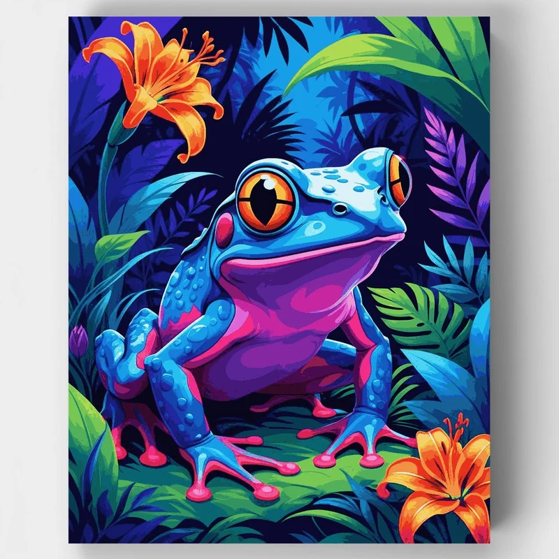 Vibrant Jungle Tree Frog - Paint by Numbers Kit