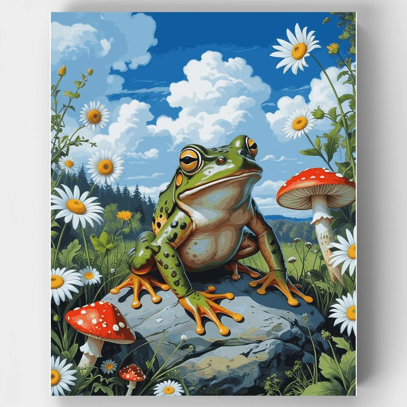 Frog in a Wildflower Meadow - Paint by Numbers Kit