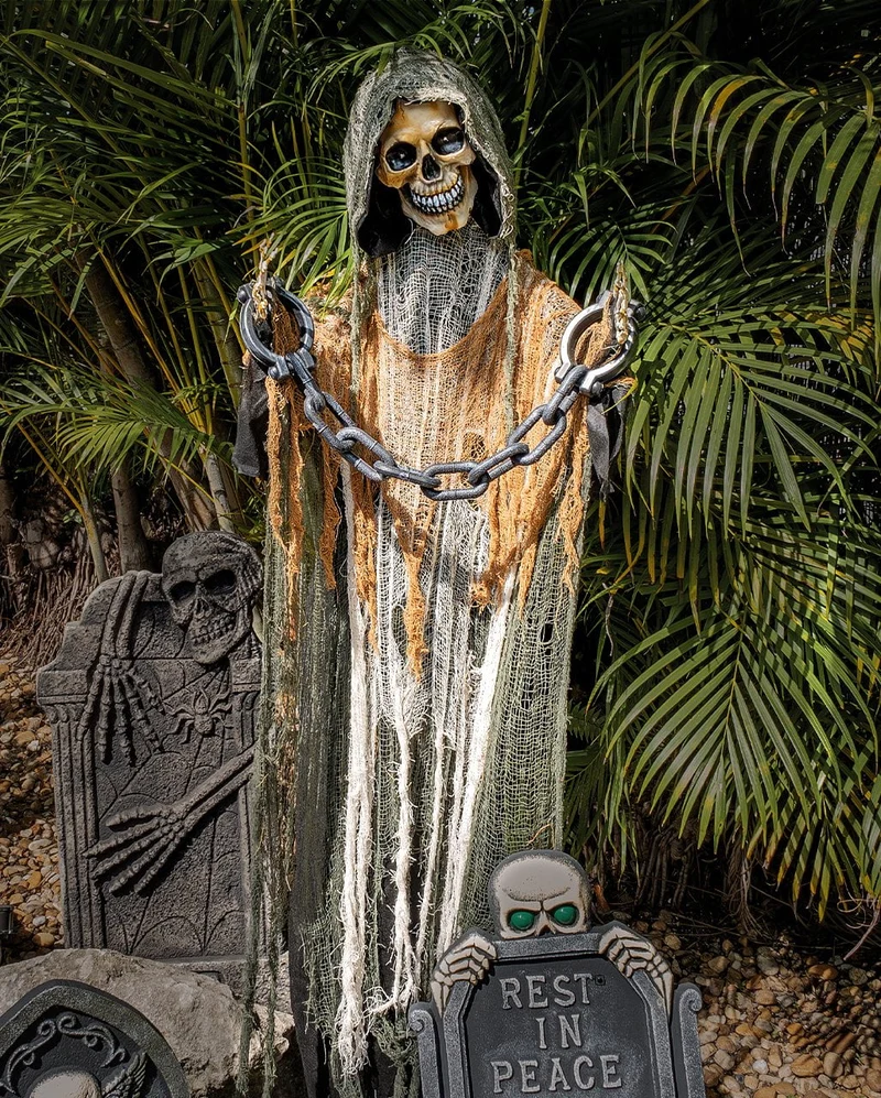 Grim Reaper Standfigur mit Bewegung, Licht & Sound 170cm