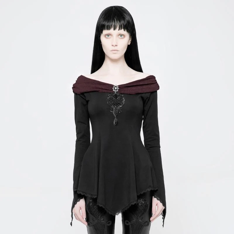 Frauen Bertha Neck Punk Top