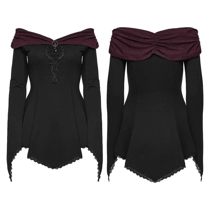 Frauen Bertha Neck Punk Top
