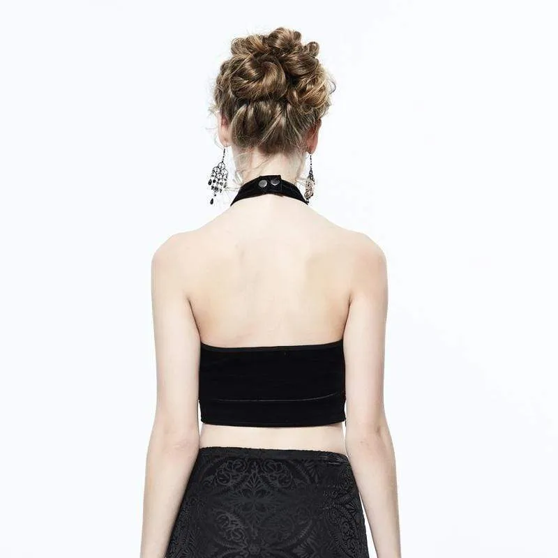 Damen Strappy Punk Neckholder Top