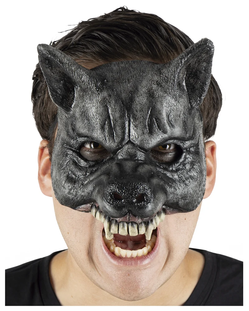 Schwarzer Werwolf Halbmaske
