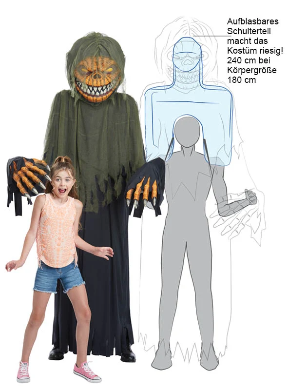 Horror Kürbis Kostüm oder Deko ca. 240cm