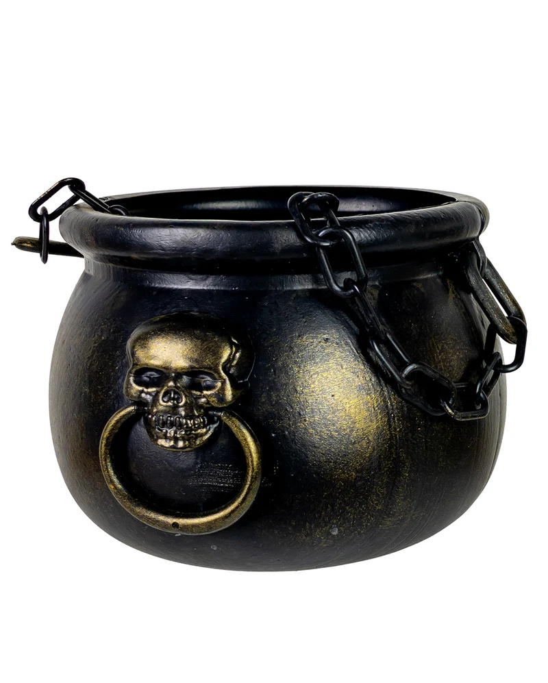 Hexenkessel mit Totenkopf & Kette 14cm