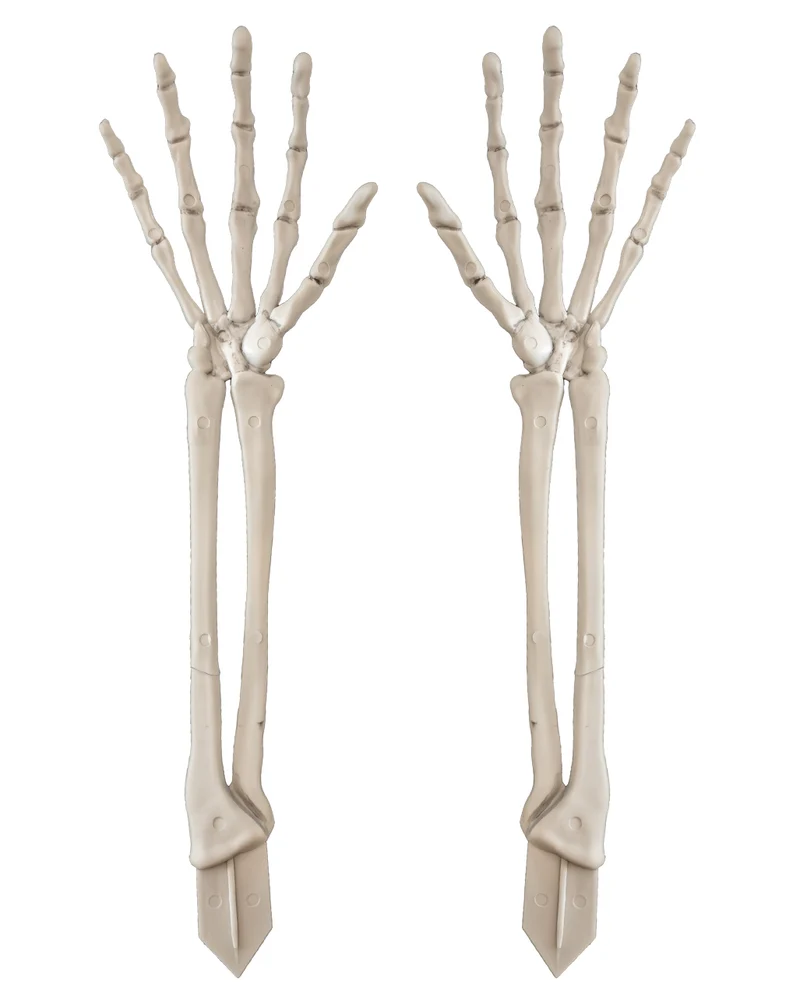 2 St. Skelett Arme als Gartenstecker 44cm