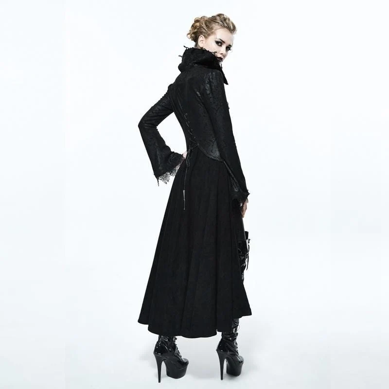 Frauen Goth Gehrock Mit Stehkragen