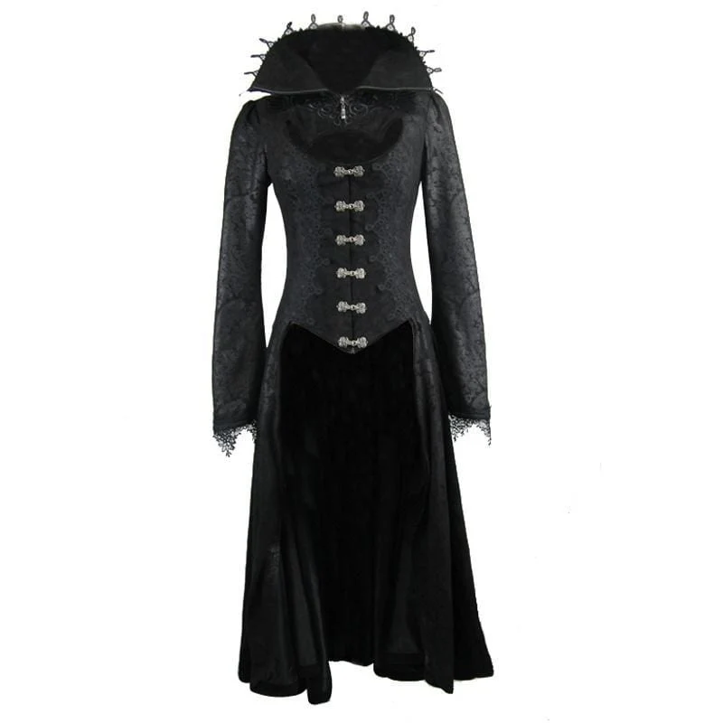 Frauen Goth Gehrock Mit Stehkragen