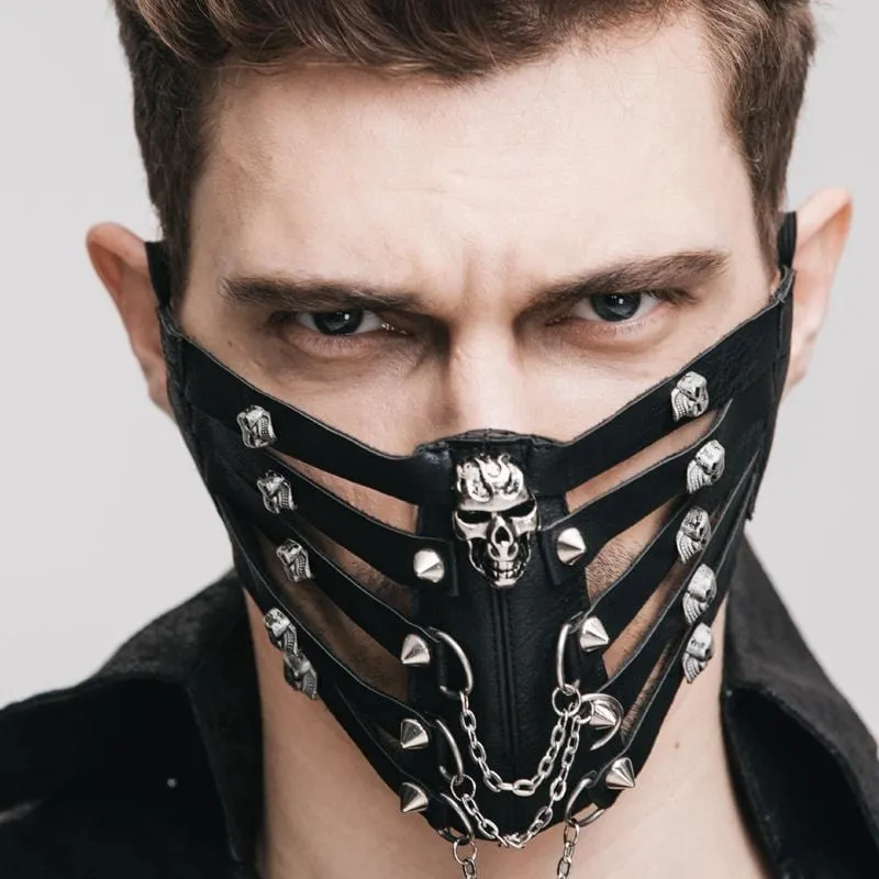 Herren Goth Schädel Gesichtsmaske