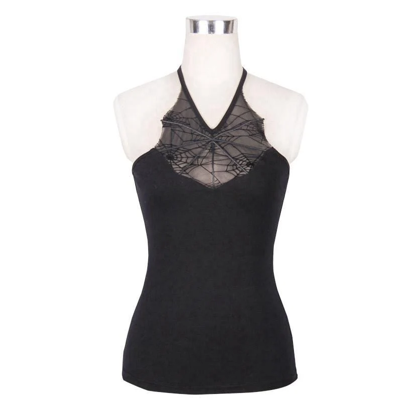 Frauen Goth Neckholder T-Shirt