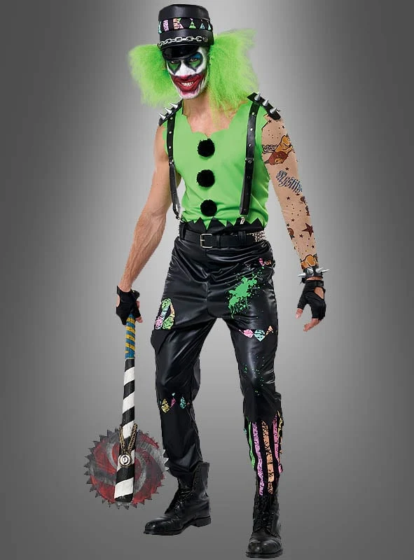 Verrückter Clown Nick Neon Kostüm Herren