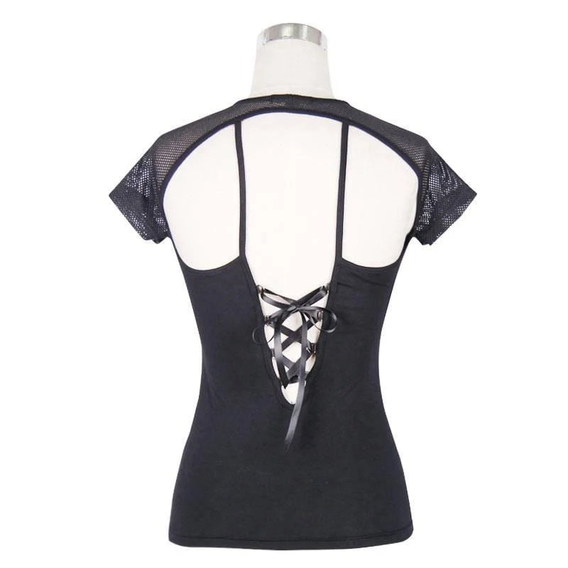 Frauen Peekaboo Kurzarm T-Shirt