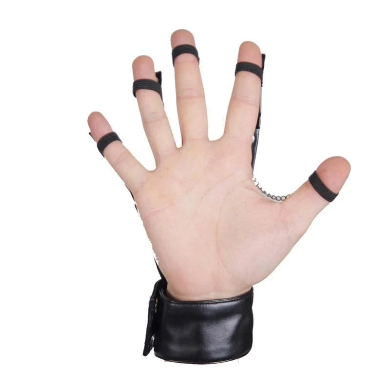 Herren Goth Wrist Band Mit Finger Extensions