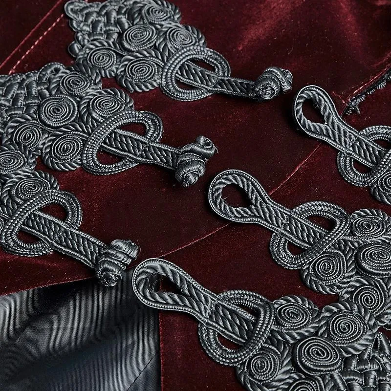 Gothic Victorian Scissors Tail Velour Overcoat für Herren