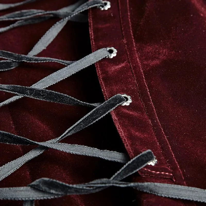 Gothic Victorian Scissors Tail Velour Overcoat für Herren