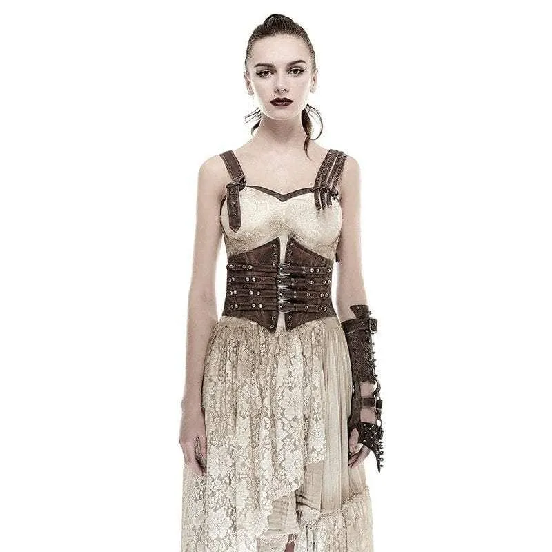 Damen Steampunk Schnallen Schnürkorsetts