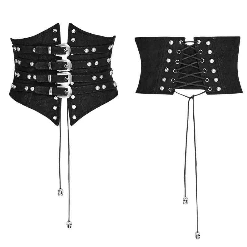 Damen Steampunk Schnallen Schnürkorsetts