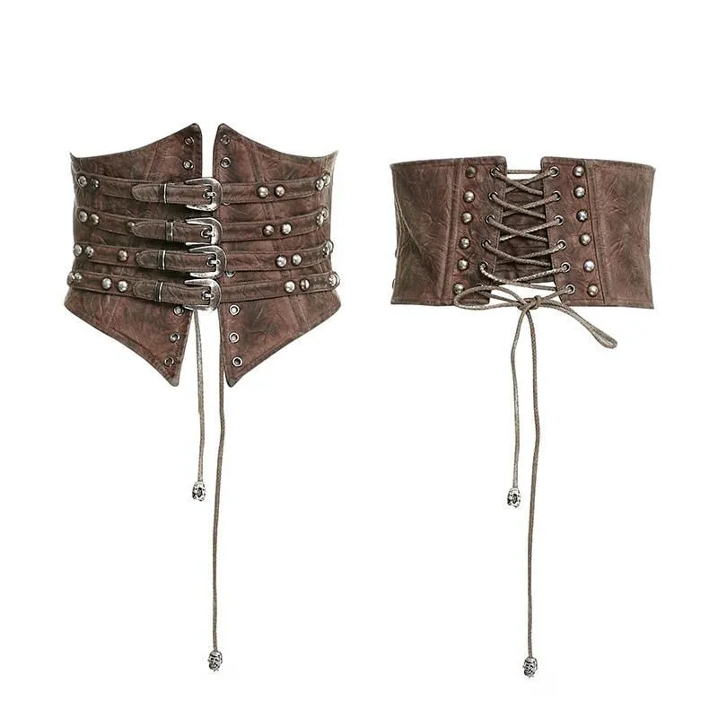 Damen Steampunk Schnallen Schnürkorsetts