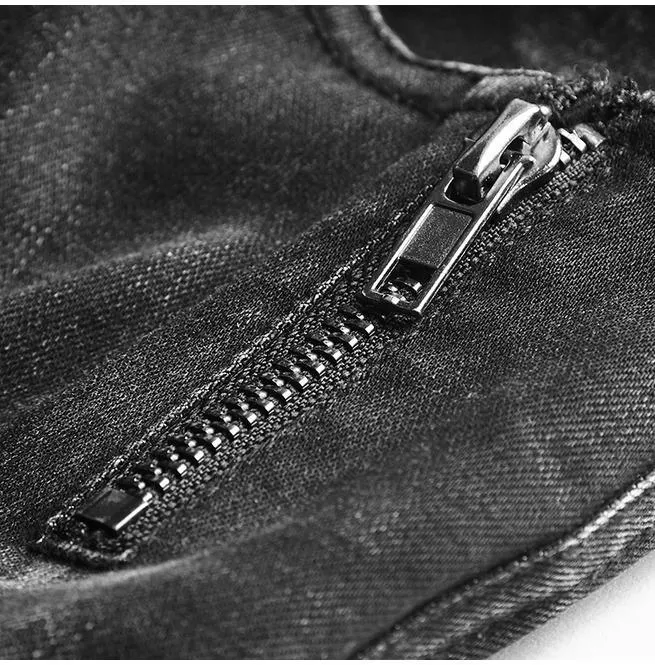 Punk-Skinny-Jeans für Damen mit Bauchtasche