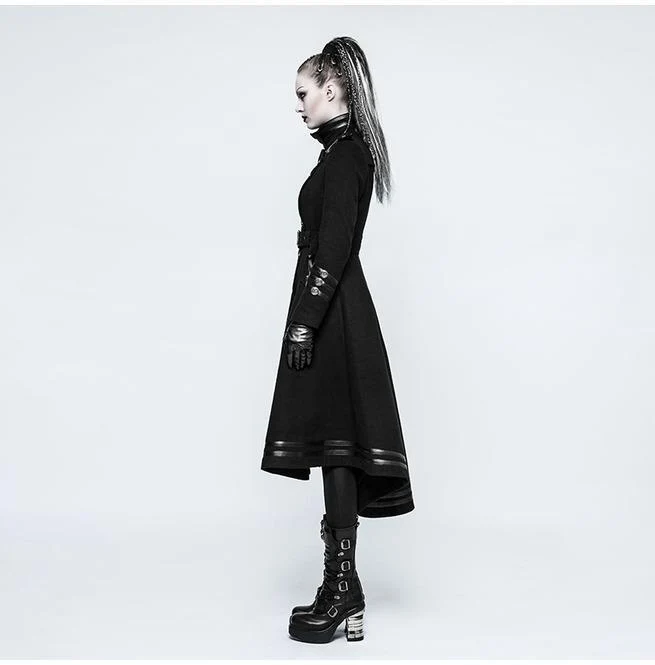 Damen Militäruniform Kammgarn Langer Mantel Mit Gürtel