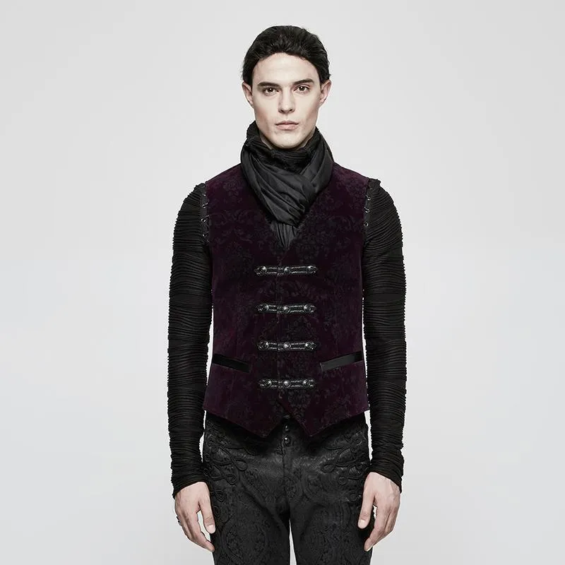 Herren Gothic Floral Jacquard Weste