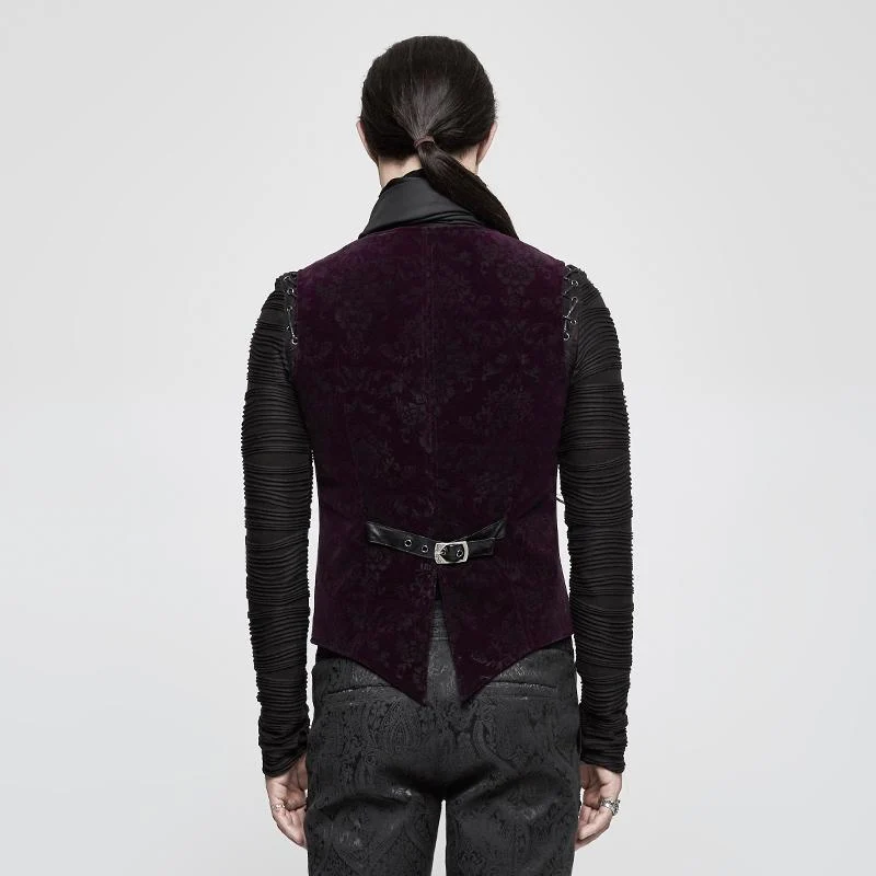 Herren Gothic Floral Jacquard Weste
