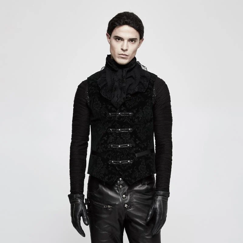 Herren Gothic Floral Jacquard Weste