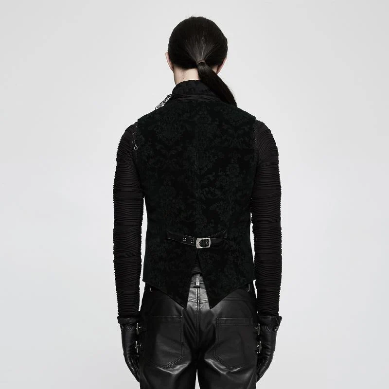 Herren Gothic Floral Jacquard Weste