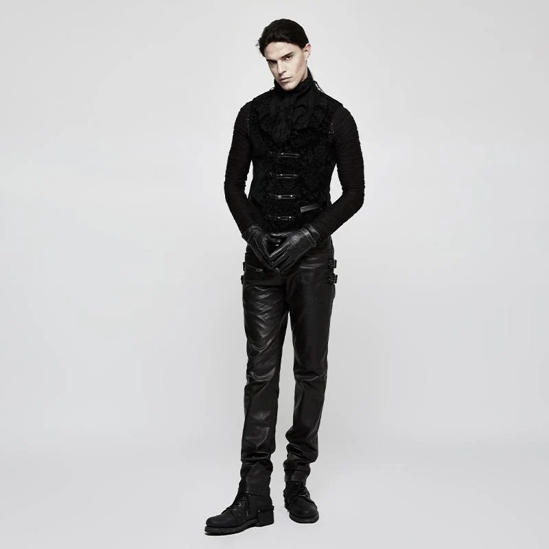 Herren Gothic Floral Jacquard Weste