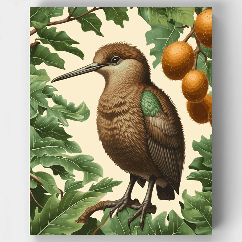 Kiwi Bird in Tropical Foliage - Paint by Numbers Kit