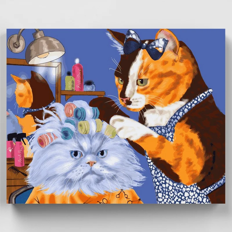 "At the Fur Dressers" Paint by Numbers Kit