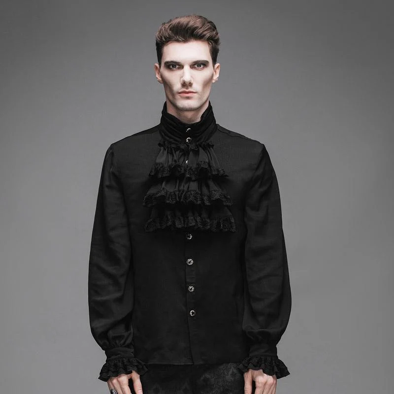 Herren Vintage Rüschenhemd