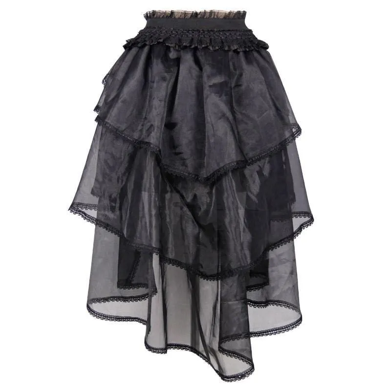Frauen asymmetrische Spitze und Net Goth Rock