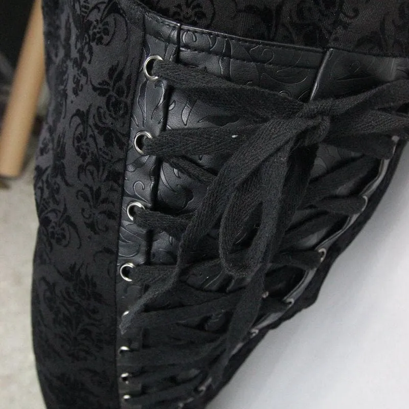 Herren Punk Brocade Hose mit Criss Cross Schnürung