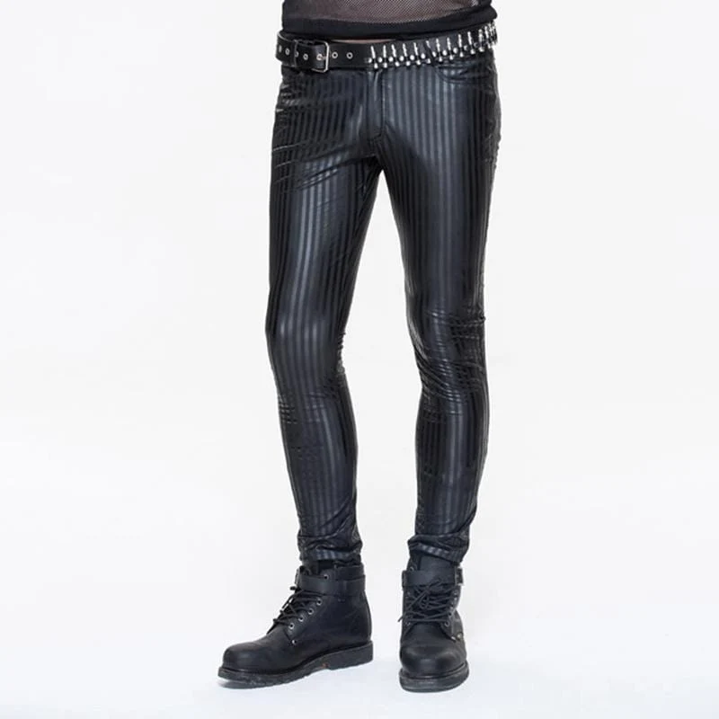 Herren Skinny Punk Striped Hose