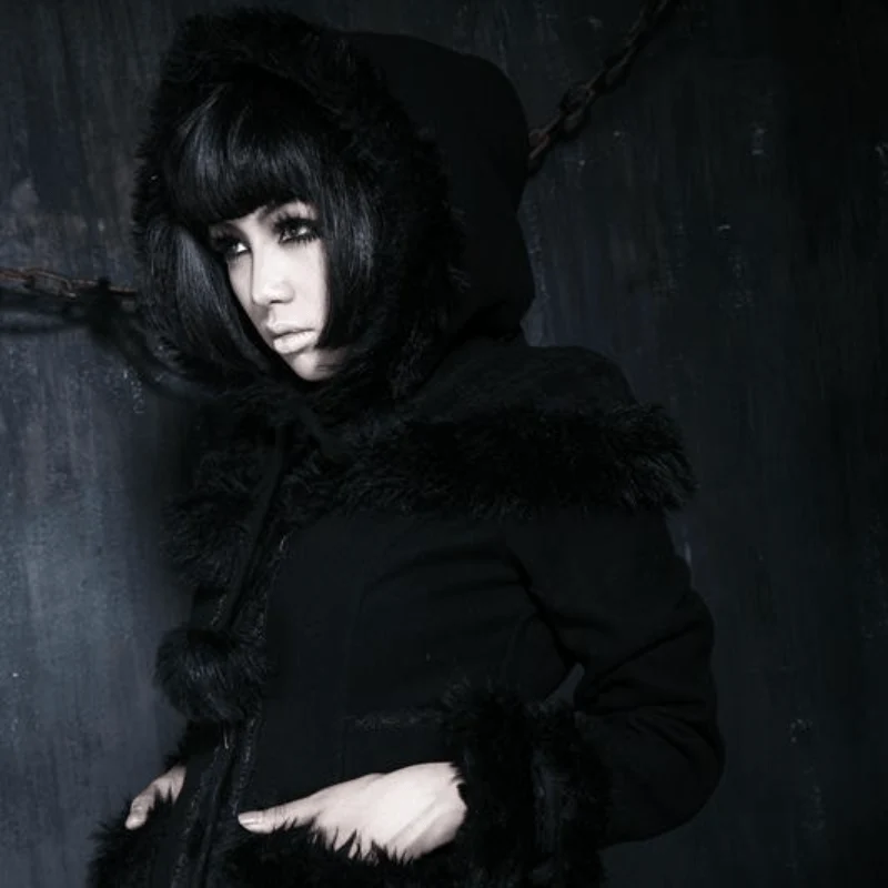 Frauen Lolita Hooded Bowknot Overcoat