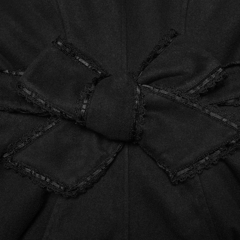 Frauen Lolita Hooded Bowknot Overcoat