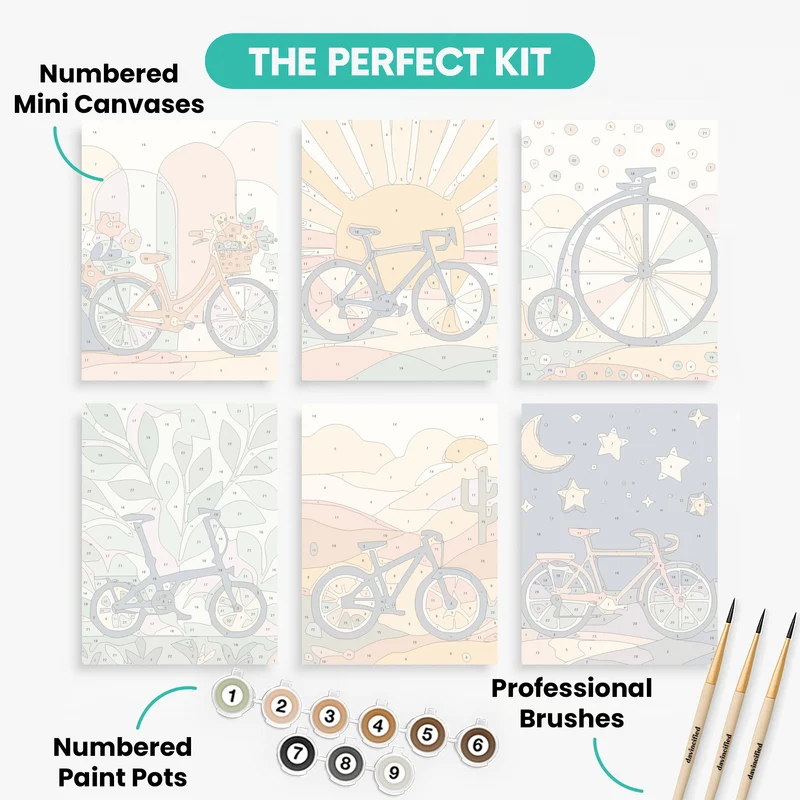 Bicycles - Mini Paint by Numbers Set