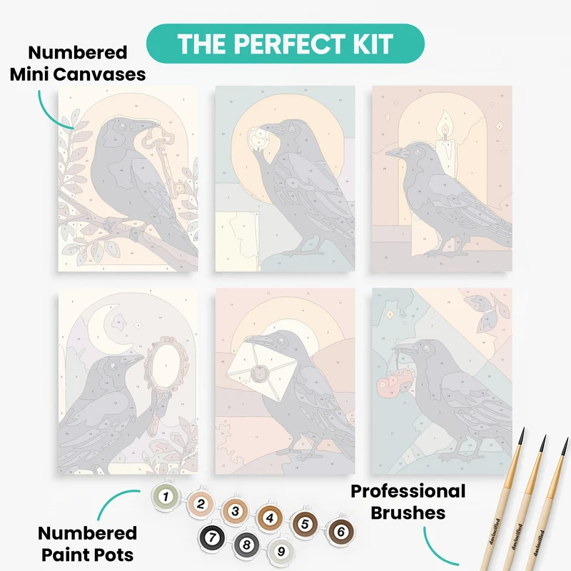 Crows - Mini Paint by Numbers Set