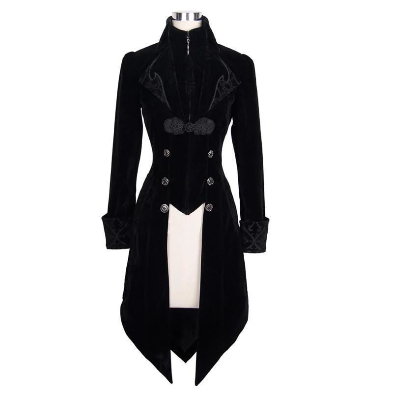 Vintage Goth-Frauenmantel mit drei Knöpfen